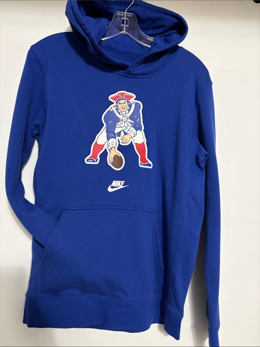 Nike Royal Blue Hoodie with Patriotic Football Graphic